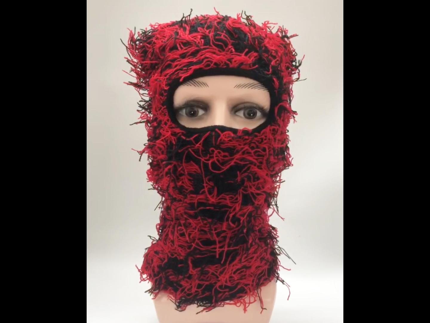yolrdiw 2 Pieces Winter Distressed Balaclava Knitted Ski Full Face